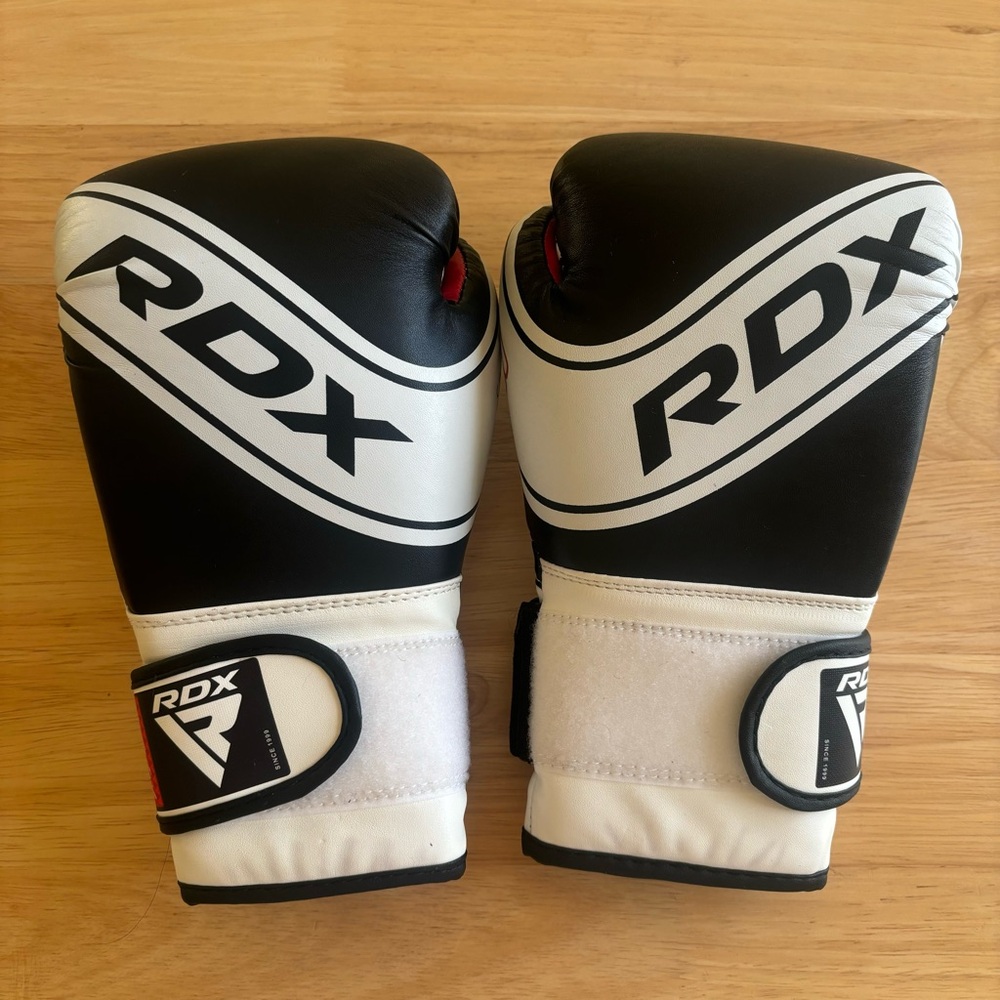 RDX Black and White Kids Boxing Gloves 6oz Youth athletic sports boxing